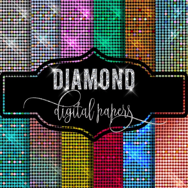 DIAMOND DIGITAL PAPER, diamond clipart, glam textures, glitter textures, shimmer glitter digital paper, sparkle graphics and textures