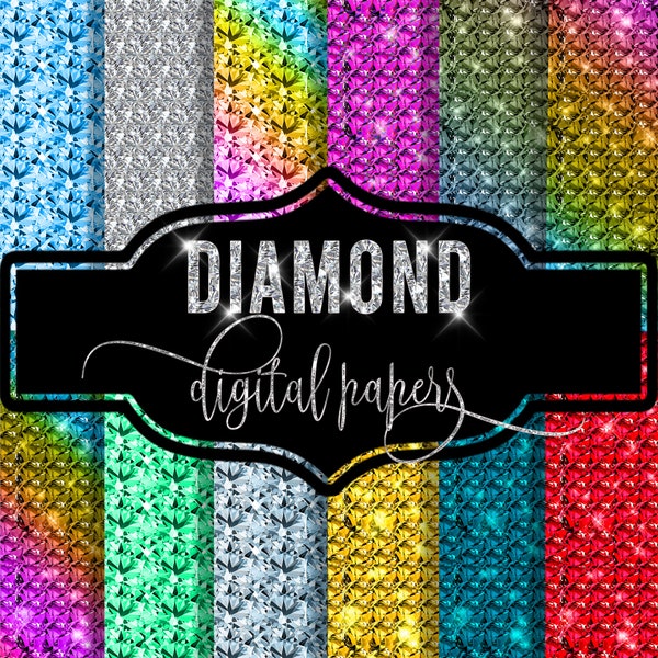 DIAMANT DIGITALES PAPIER, Diamant Clipart, Glam-Texturen, Glitzer-Texturen, schimmerndes, glitzerndes digitales Papier, Glitzer-Grafiken und Texturen