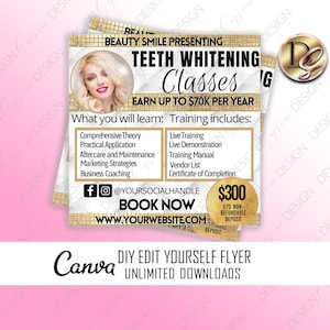TEETH WHITENING FLYER Template, Teeth Flyer, Dentist Flyer, Teeth Whitening Classes, Teeth Whitening Training, Teeth Whitening Sale Flyer