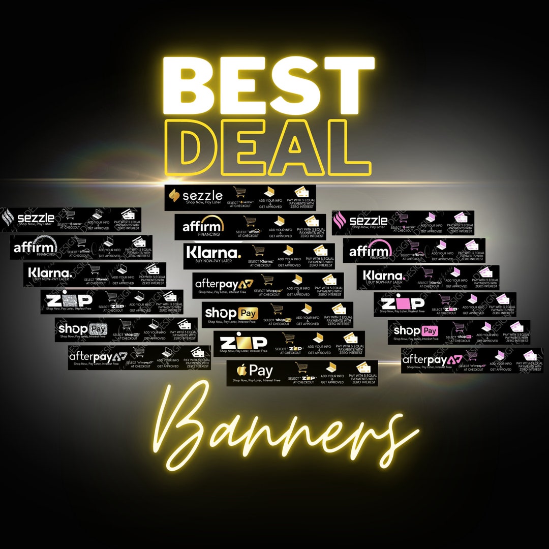 PAYMENT BANNERS Template Bundle, Afterpay, Sezzle, Klarna, Quadpay