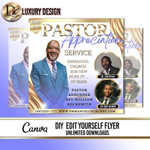 Pastor Appreciation Flyer Template, Editable Church Service Ministry Flyer, Worship Church Services Flyer, Prayer Conference Flyer Design
