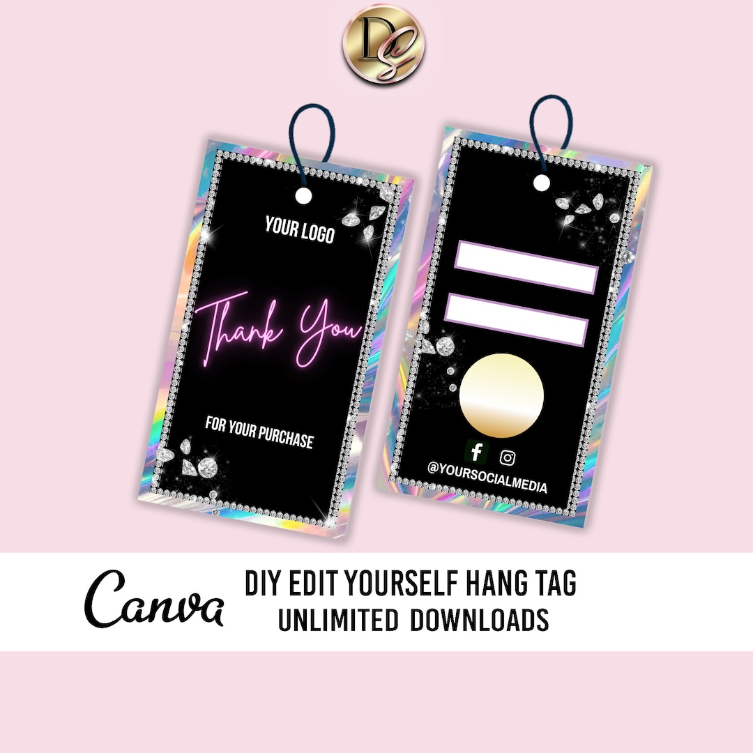 DIY HANG TAG Template, Editable Printable Swing Tags, Apparel Hang Tag ...