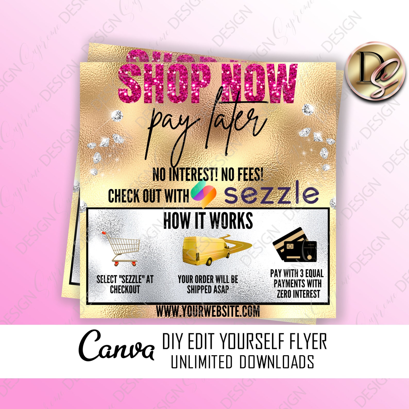 Afterpay Sezzle Flyer Shop Now Installment Flyer Klarna Etsy