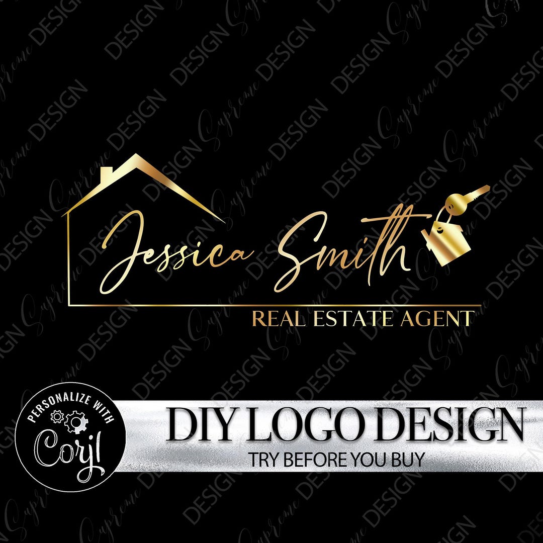 Premade Real Estate Logo Template: Customizable Realtor Branding (corjl ...