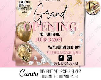 Diy Grand Opening Flyerinstagram Flyer Template Live Etsy Ireland