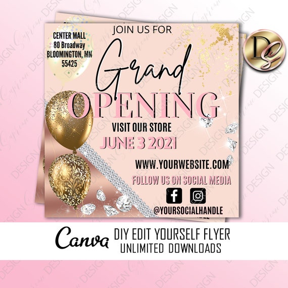 Diy Grand Opening Flyerinstagram Flyer Template Live Etsy Uk