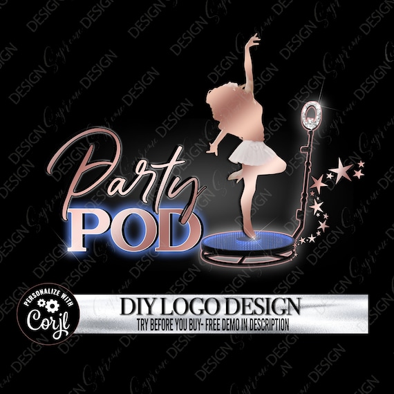 Photo Booth Logo design, Photo Pod Business Logo, Premade Photographer logo, Editable photobooth template
