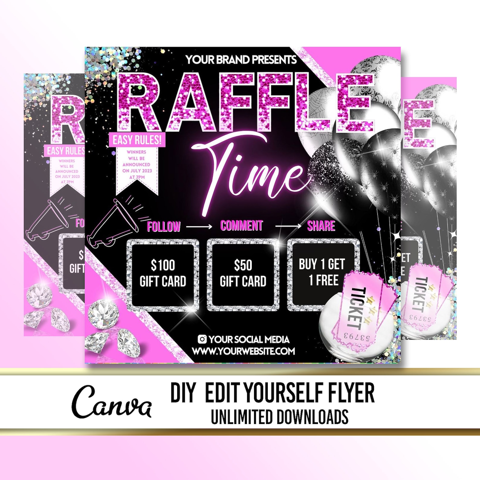 Hair Raffle Giveaway Flyer, Raffle Flyer, Hair Raffle Flyer, Lash Raffle Flyer ...