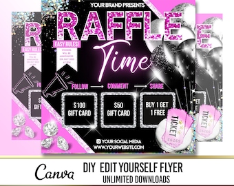 Giveaway Flyer, Raffle Flyer, Hair raffle flyer, Lash raffle flyer, Contest flyer, Social Media Post, Premade Business Flyer, Beauty flyer