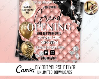 Diy Grand Opening Flyer Instagram Flyer Template Live Etsy Ireland