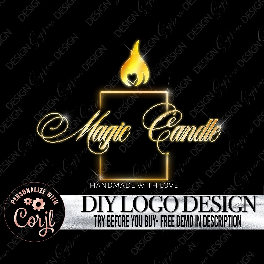 Candle Logo Design, Premade Candle Business Logo, Editable Candle Shop