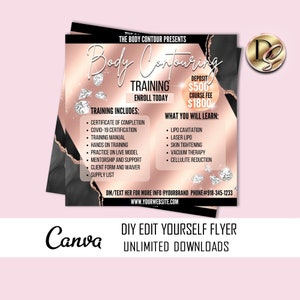 BODY CONTOURING Training flyer, Body Sculpting Flyer, Body Contour Flyer, Instagram Social Media Template, Body Spa Flyer Media Class Flyer