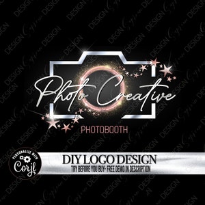 Photography Business Logo, Premade Photographer logo, Editable Camera logo template, Photo Booth Logo design, Wedding Photo Logo, Photo Logo