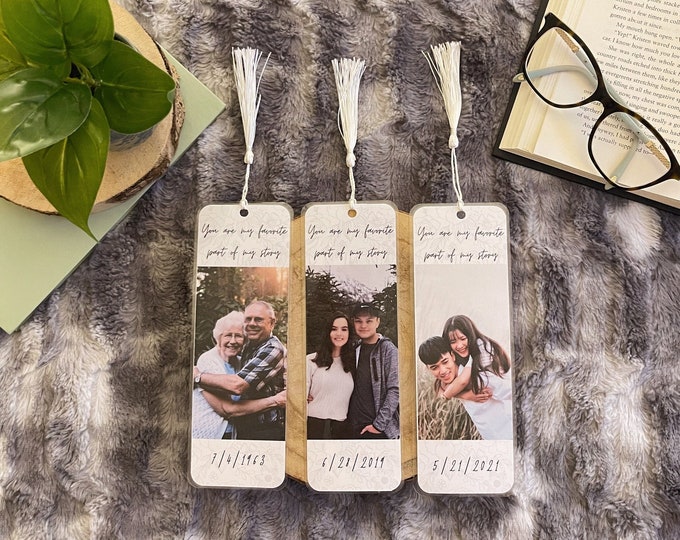 Personalized Photo Bookmark, Personalize Bookmark, Photo Bookmark, Laminated Bookmark, Couples