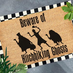 Haunted Mansion Doormat, Hitchhiking Ghost Doormat, Halloween Disney Doormat, Disney Doormat, Housewarming Gift, Disney Gift