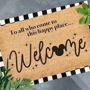 Welcome Disney Doormat, Disney Guest Doormat, Mickey Decor, Housewarming Gift, Porch Decor, Disney Welcome Mat