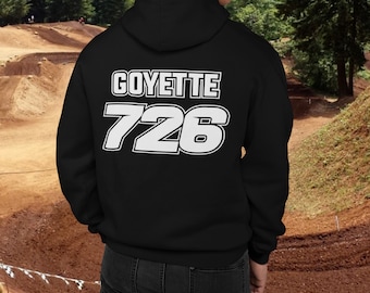 Personalized Motocross Hoodie, Name and Number, Dirt Bike Gift