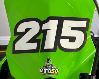 Motocross Contour Cut 3M Vinyl Numbers, Dirt Bike Graphics
