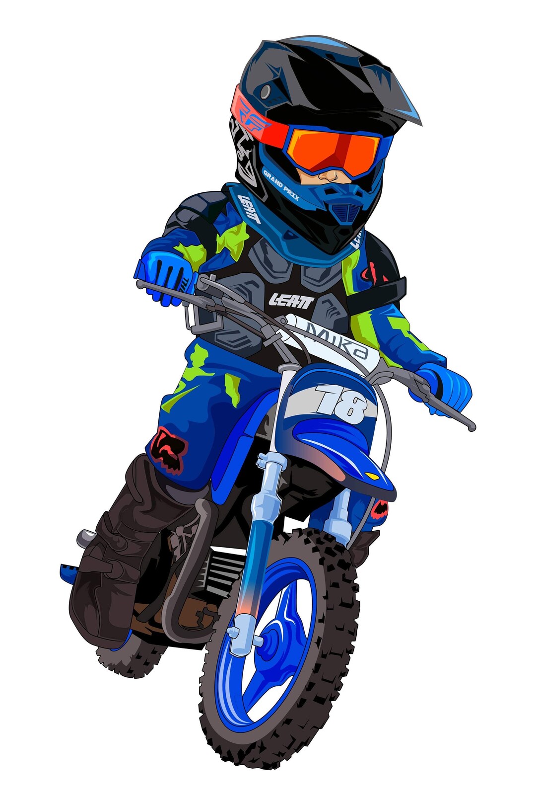 Personalized Cartoon Photo, Custom Rider Portrait, Sticker Pack & T ...