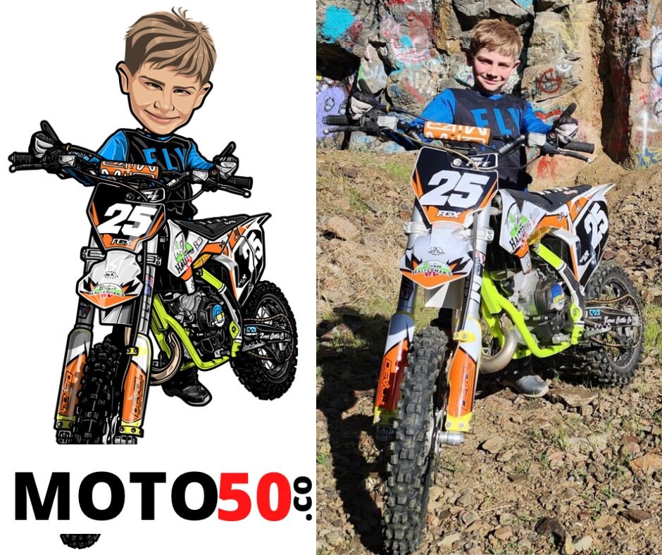 Personalized Cartoon Photo, Custom Rider Portrait, Sticker Pack & T ...