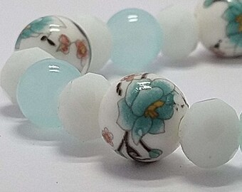 Pulsera floral azul