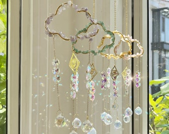 Aesthetic Cloud Crystal Suncatcher Y2k Room Rainbow Maker Window Hangings Cloud Home Decor Cute Gifts For Her Aesthetic Room Decor Dorm Room