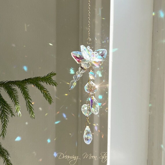2-Pack Crystal Dragonfly Suncatcher Pendant – Rainbow Maker Window Hanging Decor