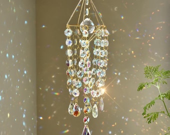 Sparkling Garden Decor/ Suncatcher / Rainbow Maker/ Garden Windchimes / Gift for Grandma / Housewarming Gift / Gift For Her / Yard Decor Art
