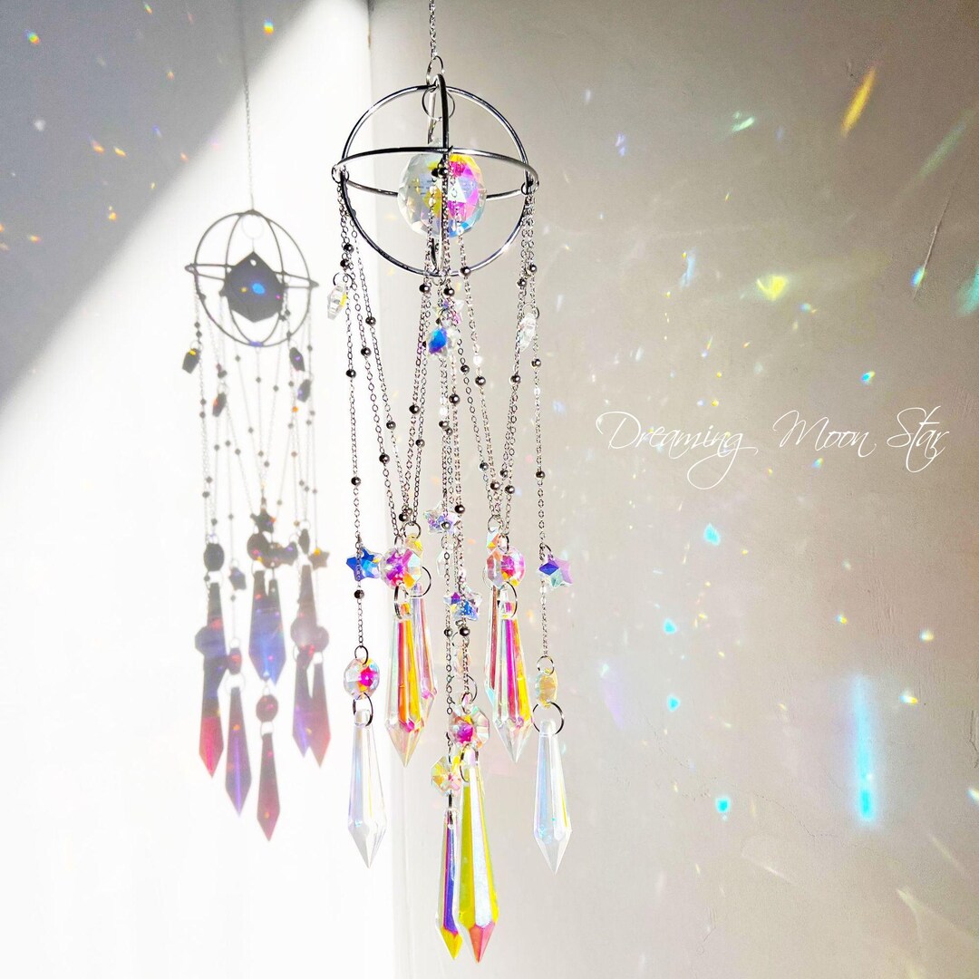 Crystal Suncatcher - Handmade Rainbow Maker Window Ornament – Boho ...