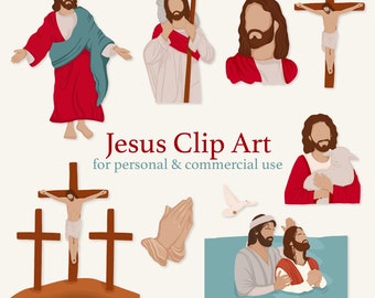 Jesus Clip Art | Christian Clip Art | Bible Poster Art | Commercial Use Religious Clip Art | PNG SVG EPS Clip Art | Digital Download