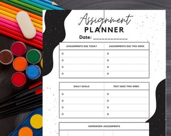 no more homework clipart Student Assignment Planner, Printable Planner/Organizer, Academic Planner, University, High School
