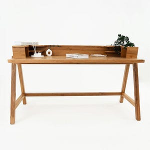 Oak Haven Work Desk – Handmade Solid Oak Wood Minimalist Office Table