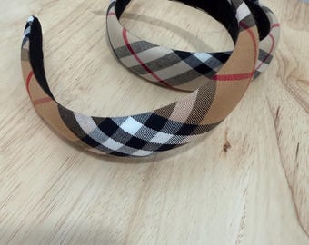 Plaid Padded Headband: Vintage Style Hair Accessory 1.18 inches wide
