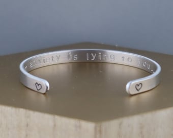 Pulsera con mensaje oculto para la ansiedad - Joyería para la ansiedad - Hecha a mano