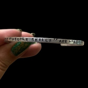 Supernatural Castiel Inspired Metal Stamped Bracelet