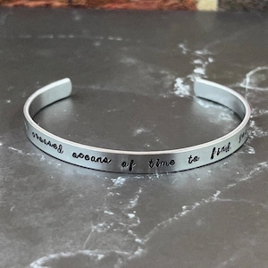 Dracula Quote Bracelet - Metal Stamped - Handmade - Bram Stoker - I Have Crossed Oceans of Time