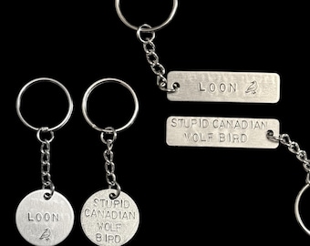 Hollanov Heated Rivalry/ Hockey Rivals Romance Inspired Keychain: Stupid Canadian Wolf Bird - Loon - Hockey Lovers Gift