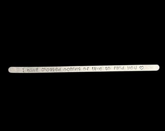 Dracula Quote Bracelet - Metal Stamped - Handmade - Bram Stoker - I Have Crossed Oceans of Time