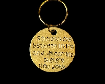 Handmade New York Keychain: Metal Stamped NYC Souvenir