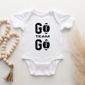 Game Day Onesie®. Distressed Football Baby Rib Bodysuit. Super Bowl Outfit. Unisex Onesie®. Sunday Funday. Go Team Go. Cute Baby Clothing.