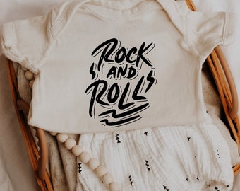 Baby Onesie®. Rock & Rolls. Prezenty na baby shower. Urocze ubranka dla niemowląt. Body niemowlęce typu Rib. Rock On. Onesie® z krótkim rękawem. Modne. Unisex.