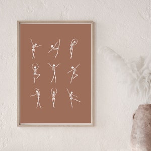 Dancing Skeletons. Halloween Decor. Halloween Wall Art. Dance Poses. Minimalist Print. Skeleton Art. Modern Wall Art. Home Decor. Digital.