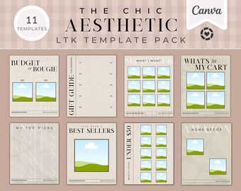 Neutral LikeToKnow.it templates for canva | LTK template  | Customizable collages | Blogger influencer collages