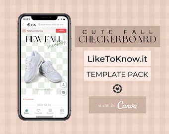Fall LTK Template | Checkerboard Collage for Canva (Digital Download)