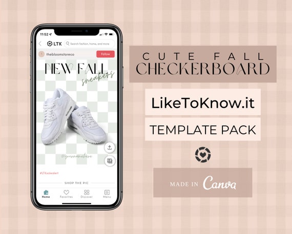 Cute Fall Checkerboard LTK Template Canva Templates - Etsy
