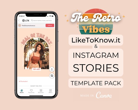 Retro Vibes Canva Templates | LTK & Instagram Stories (Digital Download)