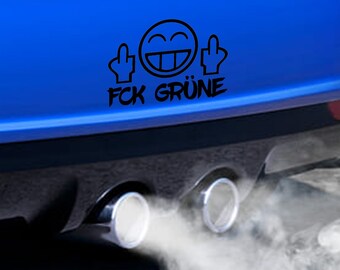 Smile Fuck Green Car Sticker Gift Idea Environment Greta Car Truck Exhaust Middle Finger Gas Turbo