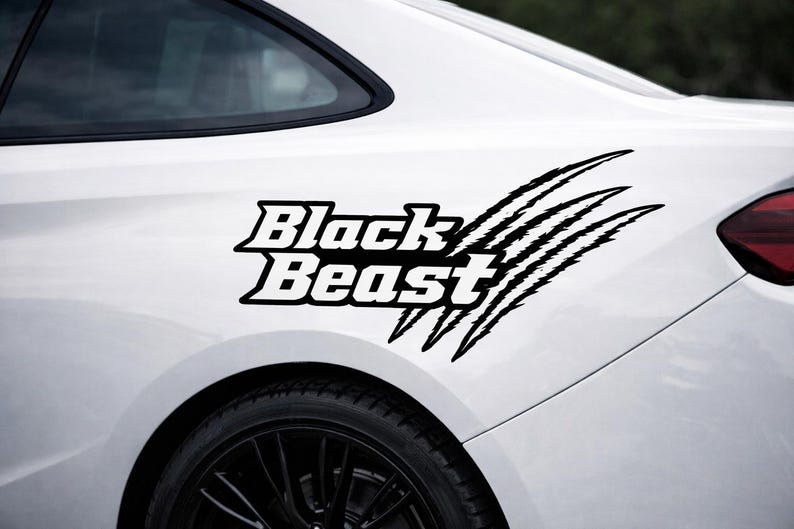 Black Beast Car Sticker | Claw Scratch Car Decal | Beast Claw Sticker ...