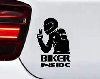 Biker Inside Sticker/Sticker/Gift Idea