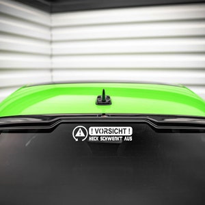 Caution Rear Swings Out Car Sticker Funny Vehicle Gift Idea Tuning VW Smile Middle Finger